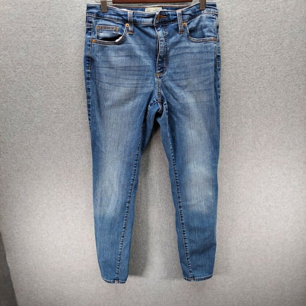 Universal Thread Women High Rise Skinny Jeans - Blue 10 / 30R Stretch Distressed